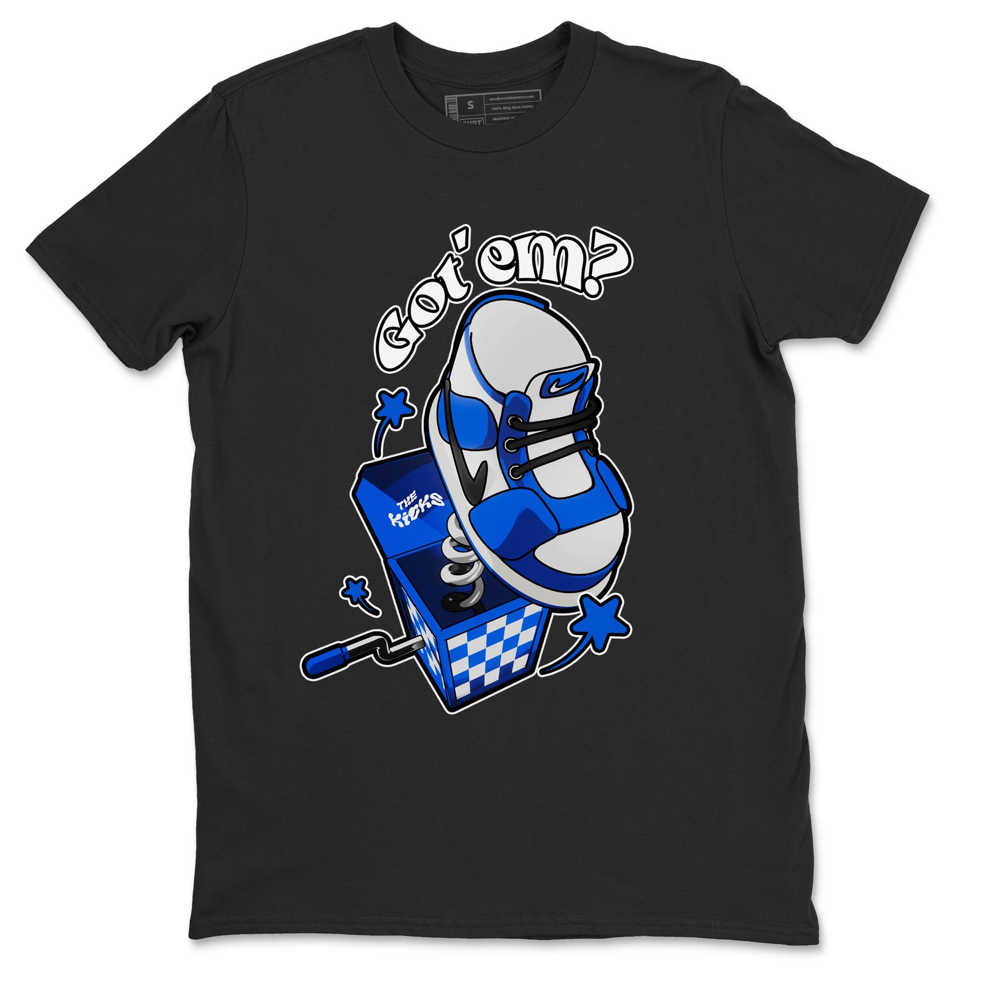 AJ1 Game Royal shirt to match jordans Shoe In The Box sneaker tees Air Jordan 1 Game Royal SNRT Sneaker Release Tees unisex cotton Black 2 crew neck shirt