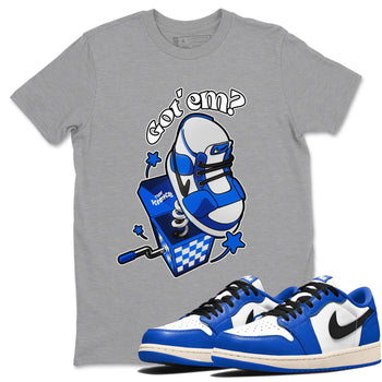 AJ1 Game Royal shirt to match jordans Shoe In The Box sneaker tees Air Jordan 1 Game Royal SNRT Sneaker Release Tees unisex cotton Heather Grey 1 crew neck shirt