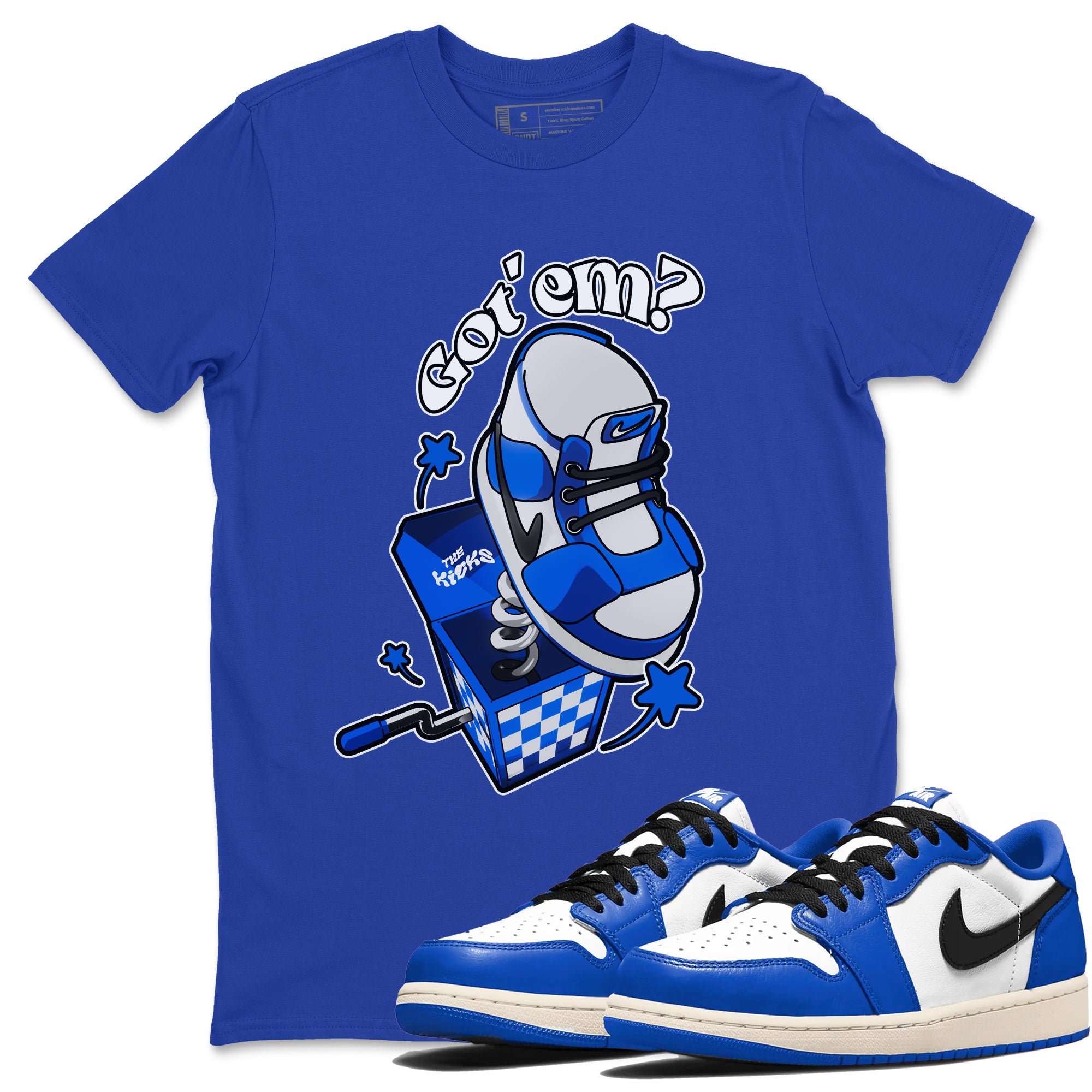 AJ1 Game Royal shirt to match jordans Shoe In The Box sneaker tees Air Jordan 1 Game Royal SNRT Sneaker Release Tees unisex cotton Royal Blue 1 crew neck shirt