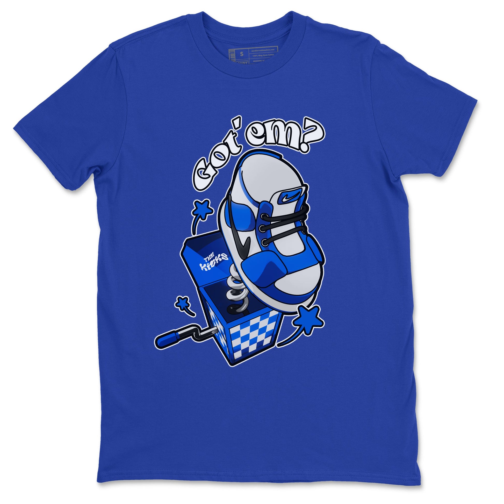 AJ1 Game Royal shirt to match jordans Shoe In The Box sneaker tees Air Jordan 1 Game Royal SNRT Sneaker Release Tees unisex cotton Royal Blue 2 crew neck shirt