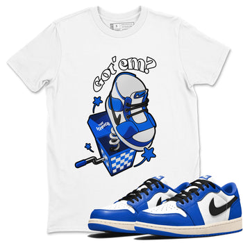 AJ1 Game Royal shirt to match jordans Shoe In The Box sneaker tees Air Jordan 1 Game Royal SNRT Sneaker Release Tees unisex cotton White 1 crew neck shirt
