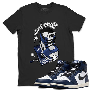 1s Midnight Navy shirts to match jordans Shoe In The Box sneaker match tees Air Jordan 1 Midnight Navy match shoes to clothes SNRT Sneaker Tees unisex cotton Black 1 shirts