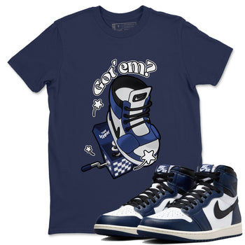1s Midnight Navy shirts to match jordans Shoe In The Box sneaker match tees Air Jordan 1 Midnight Navy match shoes to clothes SNRT Sneaker Tees unisex cotton Navy 1 shirts