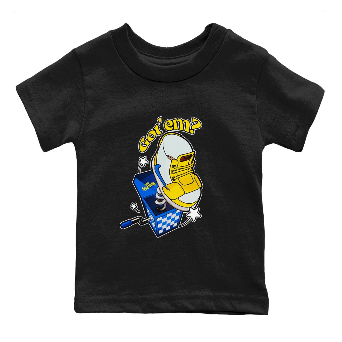 1s Travis Scott Canary shirt to match jordans Shoe In The Box sneaker tees Air Jordan 1 Travis Scott Canary SNRT sneaker release tees baby toddler Black 2 cotton Shirt