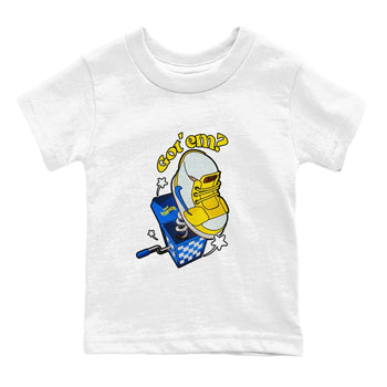 1s Travis Scott Canary shirt to match jordans Shoe In The Box sneaker tees Air Jordan 1 Travis Scott Canary SNRT sneaker release tees baby toddler White 2 cotton Shirt