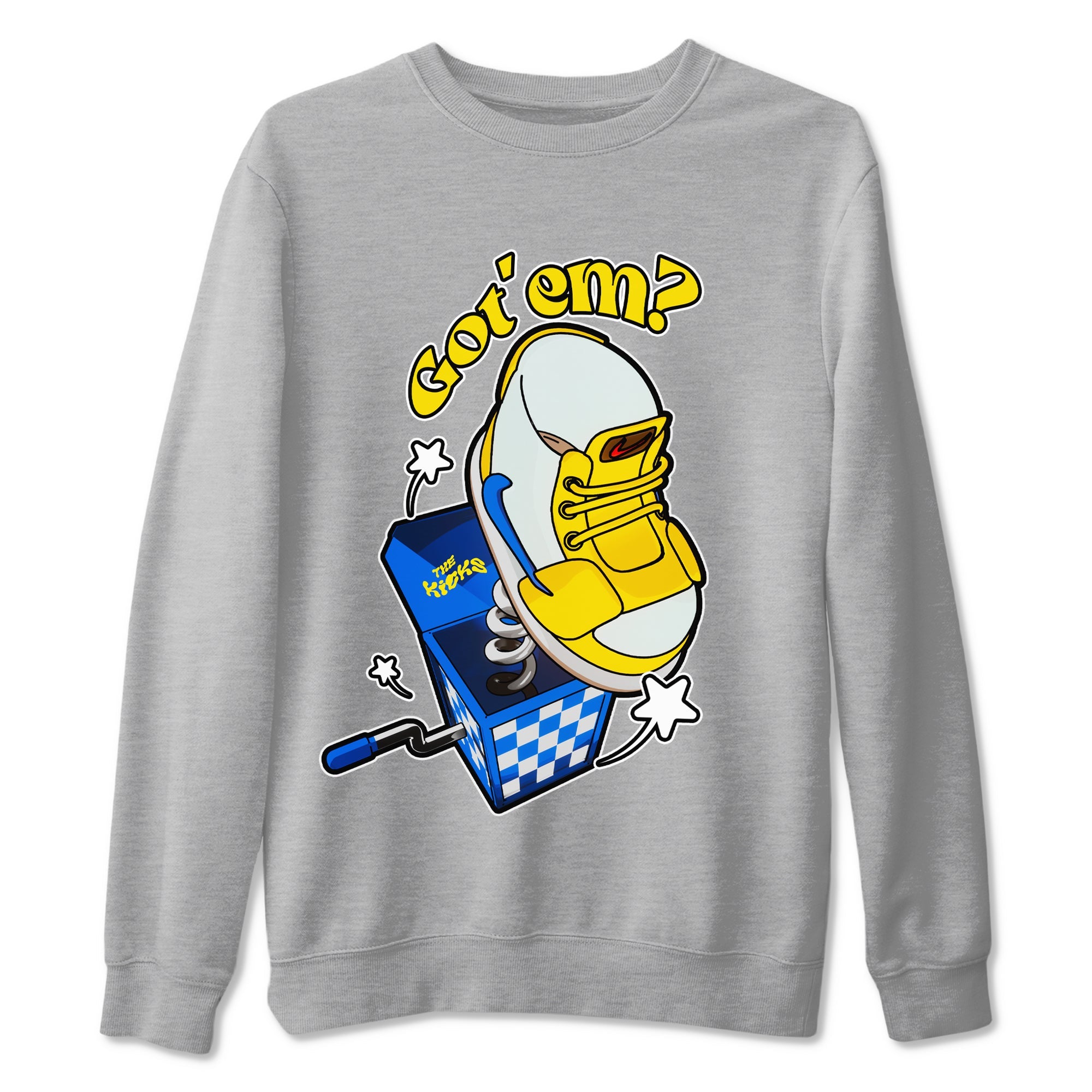 1s Travis Scott Canary shirt to match jordans Shoe In The Box sneaker tees Air Jordan 1 Travis Scott Canary SNRT Sneaker Release Tees unisex cotton Heather Grey 2 crew neck shirt