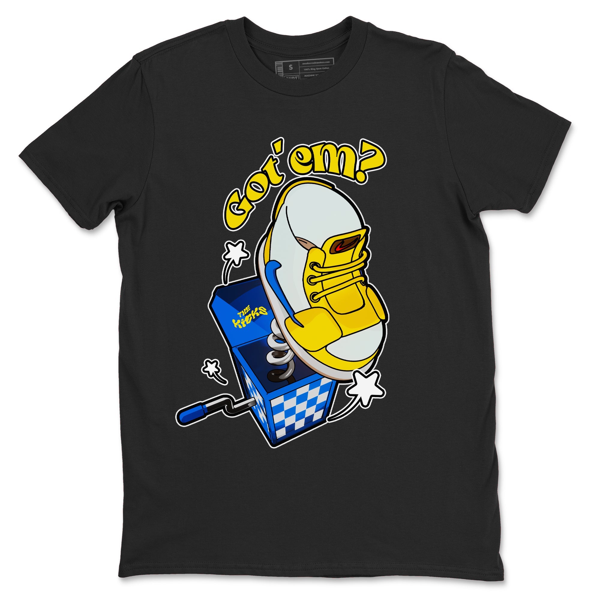 1s Travis Scott Canary shirt to match jordans Shoe In The Box sneaker tees Air Jordan 1 Travis Scott Canary SNRT Sneaker Release Tees unisex cotton Black 2 crew neck shirt