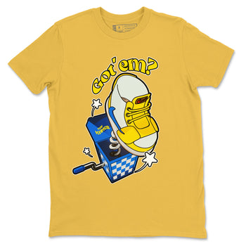 1s Travis Scott Canary shirt to match jordans Shoe In The Box sneaker tees Air Jordan 1 Travis Scott Canary SNRT Sneaker Release Tees unisex cotton Daisy 2 crew neck shirt