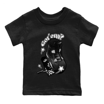 4s White Thunder shirts to match jordans Shoe In The Box sneaker match tees Air Jordan 4 White Thunder SNRT Sneaker Release Tees Youth Baby Black 2 crew neck shirts
