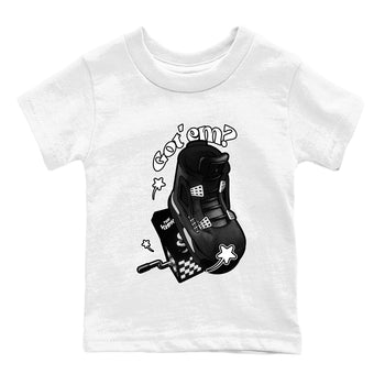 4s White Thunder shirts to match jordans Shoe In The Box sneaker match tees Air Jordan 4 White Thunder SNRT Sneaker Release Tees Youth Baby White 2 crew neck shirts