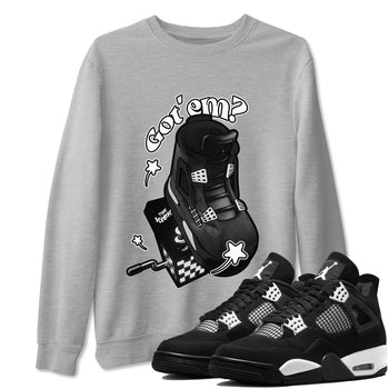 4s White Thunder shirts to match jordans Shoe In The Box sneaker match tees Air Jordan 4 White Thunder SNRT Sneaker Release Tees unisex cotton Heather Grey 1 crew neck shirts