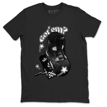 4s White Thunder shirts to match jordans Shoe In The Box sneaker match tees Air Jordan 4 White Thunder SNRT Sneaker Release Tees unisex cotton Black 2 crew neck shirts
