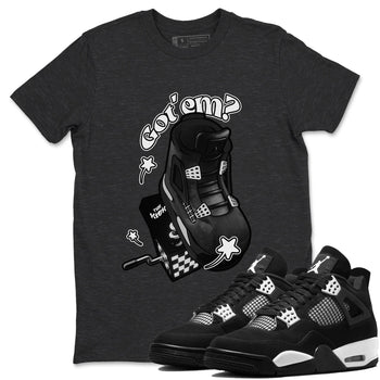 4s White Thunder shirts to match jordans Shoe In The Box sneaker match tees Air Jordan 4 White Thunder SNRT Sneaker Release Tees unisex cotton Charcoal Heather 1 crew neck shirts
