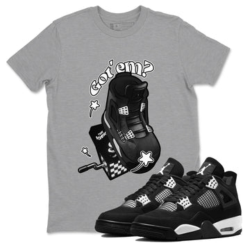 4s White Thunder shirts to match jordans Shoe In The Box sneaker match tees Air Jordan 4 White Thunder SNRT Sneaker Release Tees unisex cotton Heather Grey 1 crew neck shirts