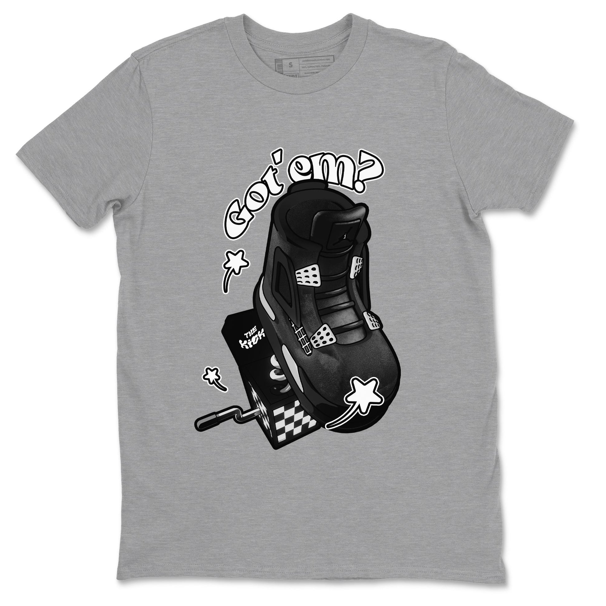 4s White Thunder shirts to match jordans Shoe In The Box sneaker match tees Air Jordan 4 White Thunder SNRT Sneaker Release Tees unisex cotton Heather Grey 2 crew neck shirts