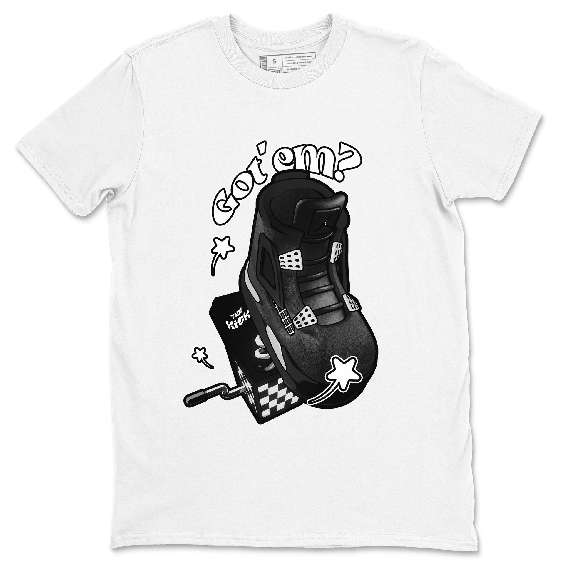 4s White Thunder shirts to match jordans Shoe In The Box sneaker match tees Air Jordan 4 White Thunder SNRT Sneaker Release Tees unisex cotton White 2 crew neck shirts