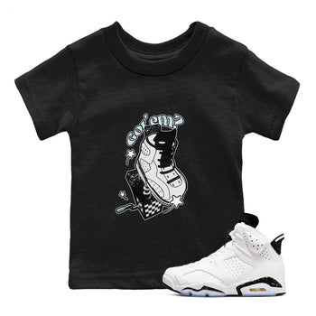 AJ6 White Black shirts to match jordans Shoe In The Box sneaker match tees Air Jordan 6 White Black SNRT Sneaker Tees streetwear brand Baby and Youth Black 1 cotton tee