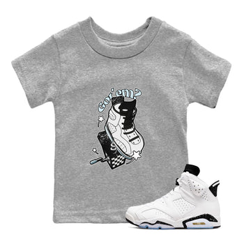AJ6 White Black shirts to match jordans Shoe In The Box sneaker match tees Air Jordan 6 White Black SNRT Sneaker Tees streetwear brand Baby and Youth Heather Grey 1 cotton tee