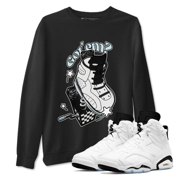 AJ6 White Black shirts to match jordans Shoe In The Box sneaker match tees Air Jordan 6 White Black SNRT Sneaker Tees streetwear brand Black 1 unisex cotton tee