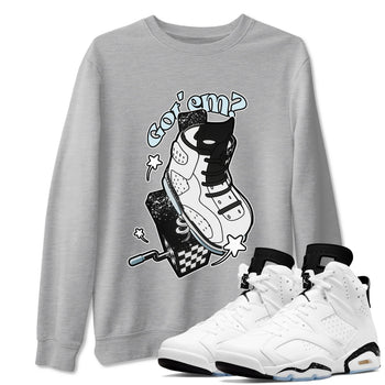 AJ6 White Black shirts to match jordans Shoe In The Box sneaker match tees Air Jordan 6 White Black SNRT Sneaker Tees streetwear brand Heather Grey 1 unisex cotton tee