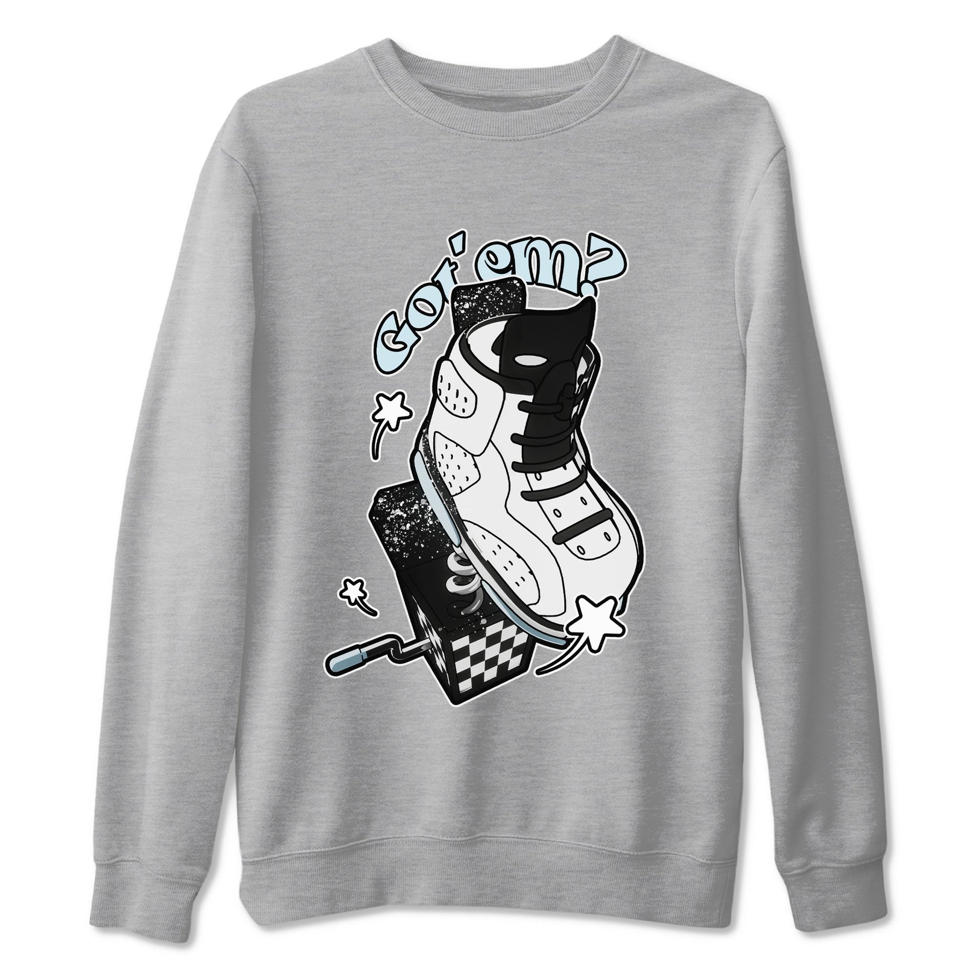 AJ6 White Black shirts to match jordans Shoe In The Box sneaker match tees Air Jordan 6 White Black SNRT Sneaker Tees streetwear brand Heather Grey 2 unisex cotton tee