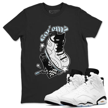 AJ6 White Black shirts to match jordans Shoe In The Box sneaker match tees Air Jordan 6 White Black SNRT Sneaker Tees streetwear brand Black 1 unisex cotton tee