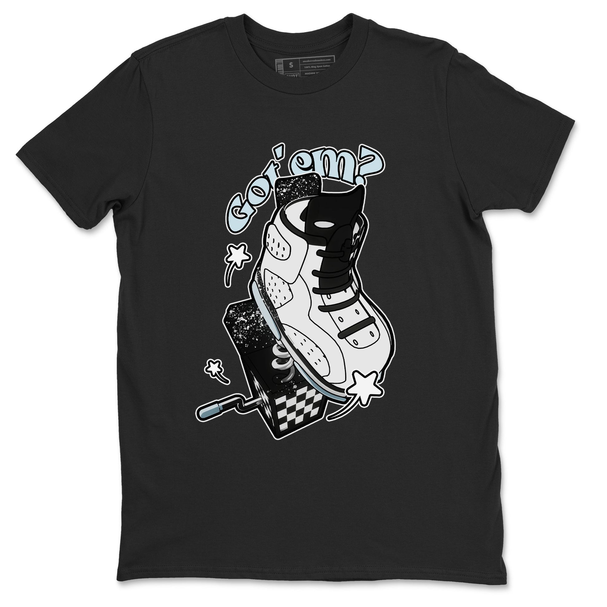 AJ6 White Black shirts to match jordans Shoe In The Box sneaker match tees Air Jordan 6 White Black SNRT Sneaker Tees streetwear brand Black 2 unisex cotton tee
