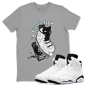 AJ6 White Black shirts to match jordans Shoe In The Box sneaker match tees Air Jordan 6 White Black SNRT Sneaker Tees streetwear brand Heather Grey 1 unisex cotton tee