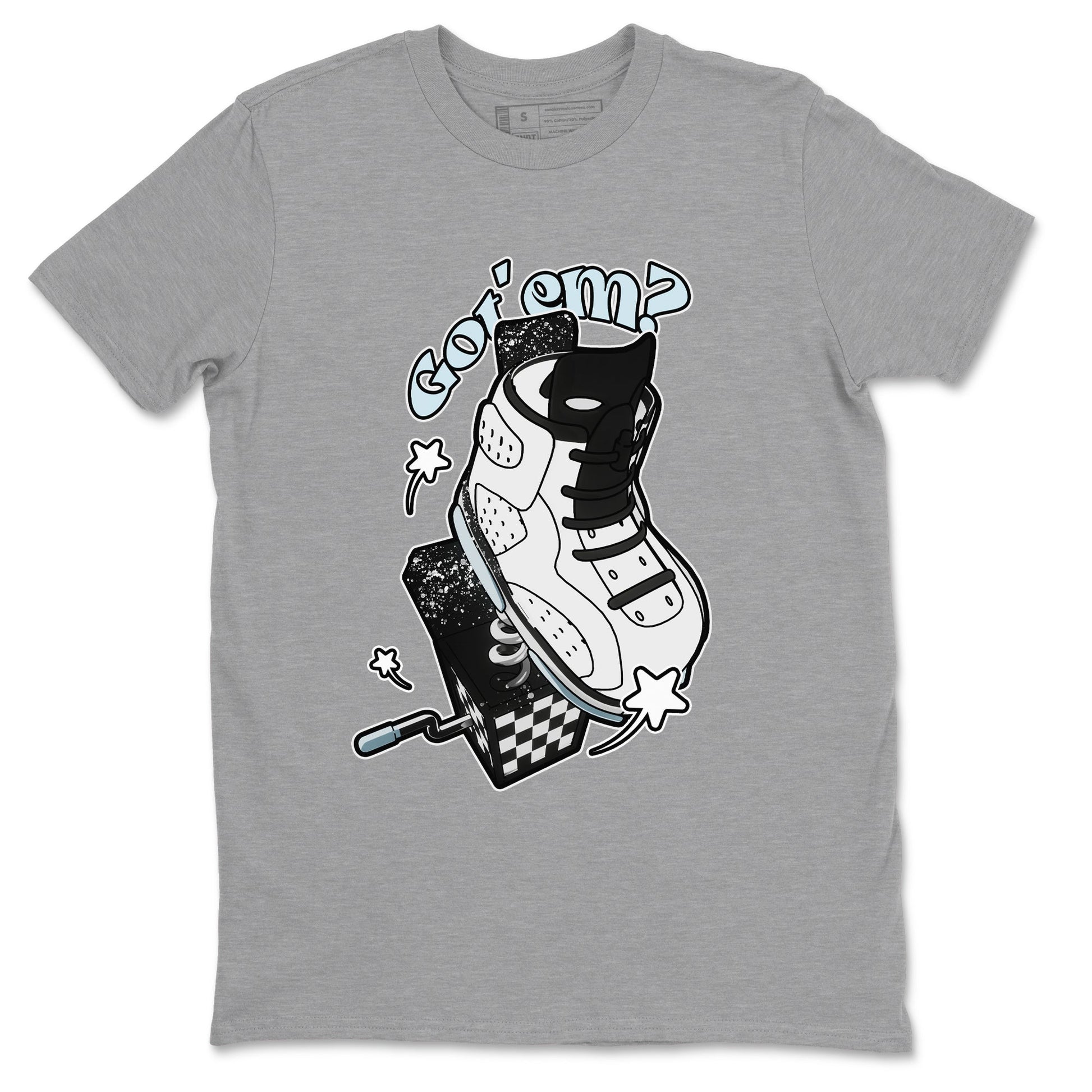 AJ6 White Black shirts to match jordans Shoe In The Box sneaker match tees Air Jordan 6 White Black SNRT Sneaker Tees streetwear brand Heather Grey 2 unisex cotton tee