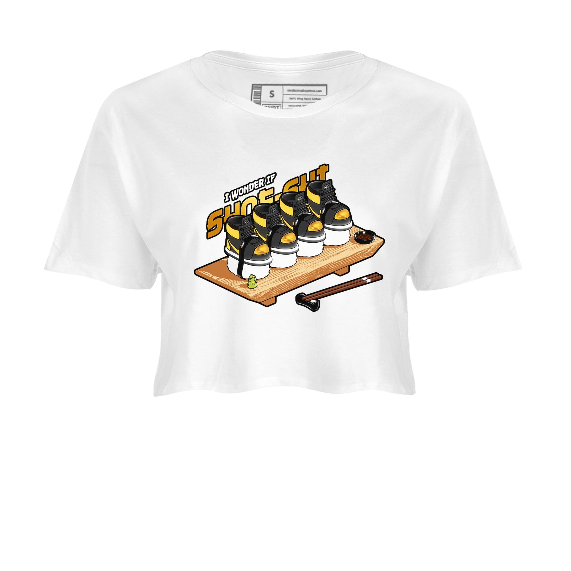 1s Black Metallic Gold shirts to match jordans Shoe-Shi sneaker match tees Jordan 1 High OG Black and Gold SNRT Sneaker Tees streetwear brand White 2 crop tee