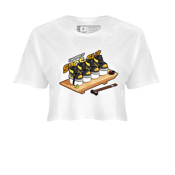 1s Black Metallic Gold shirts to match jordans Shoe-Shi sneaker match tees Jordan 1 High OG Black and Gold SNRT Sneaker Tees streetwear brand White 2 crop tee
