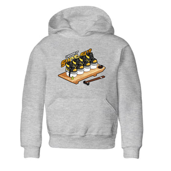1s Black Metallic Gold shirts to match jordans Shoe-Shi sneaker match tees Jordan 1 High OG Black and Gold SNRT Sneaker Tees streetwear brand Baby and Youth Heather Grey 2 cotton tee