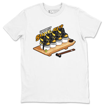 1s Black Metallic Gold shirts to match jordans Shoe-Shi sneaker match tees Jordan 1 High OG Black and Gold SNRT Sneaker Tees streetwear brand White 2 unisex cotton tee