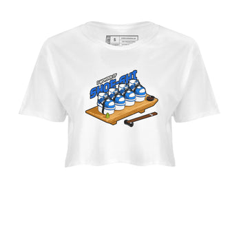 AJ1 Game Royal shirt to match jordans Shoe-Shi sneaker tees Air Jordan 1 Game Royal SNRT Sneaker Release Tees White 2 crop length shirt