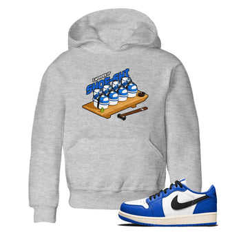 AJ1 Game Royal shirt to match jordans Shoe-Shi sneaker tees Air Jordan 1 Game Royal SNRT sneaker release tees baby toddler Heather Grey 1 cotton Shirt