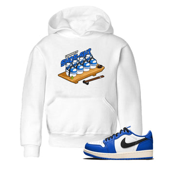 AJ1 Game Royal shirt to match jordans Shoe-Shi sneaker tees Air Jordan 1 Game Royal SNRT sneaker release tees baby toddler White 1 cotton Shirt