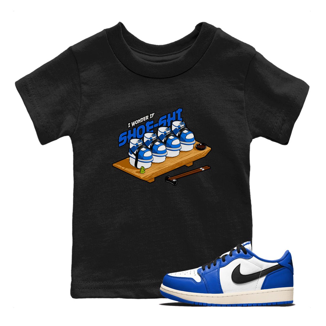 AJ1 Game Royal shirt to match jordans Shoe-Shi sneaker tees Air Jordan 1 Game Royal SNRT sneaker release tees baby toddler Black 1 cotton Shirt