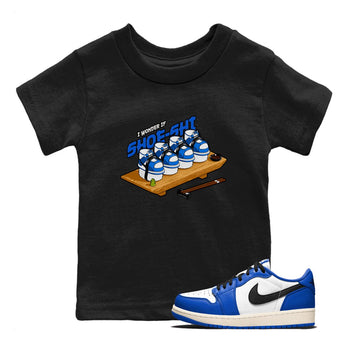 AJ1 Game Royal shirt to match jordans Shoe-Shi sneaker tees Air Jordan 1 Game Royal SNRT sneaker release tees baby toddler Black 1 cotton Shirt