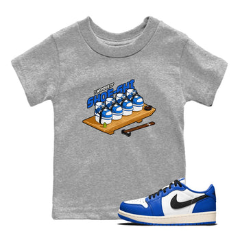 AJ1 Game Royal shirt to match jordans Shoe-Shi sneaker tees Air Jordan 1 Game Royal SNRT sneaker release tees baby toddler Heather Grey 1 cotton Shirt
