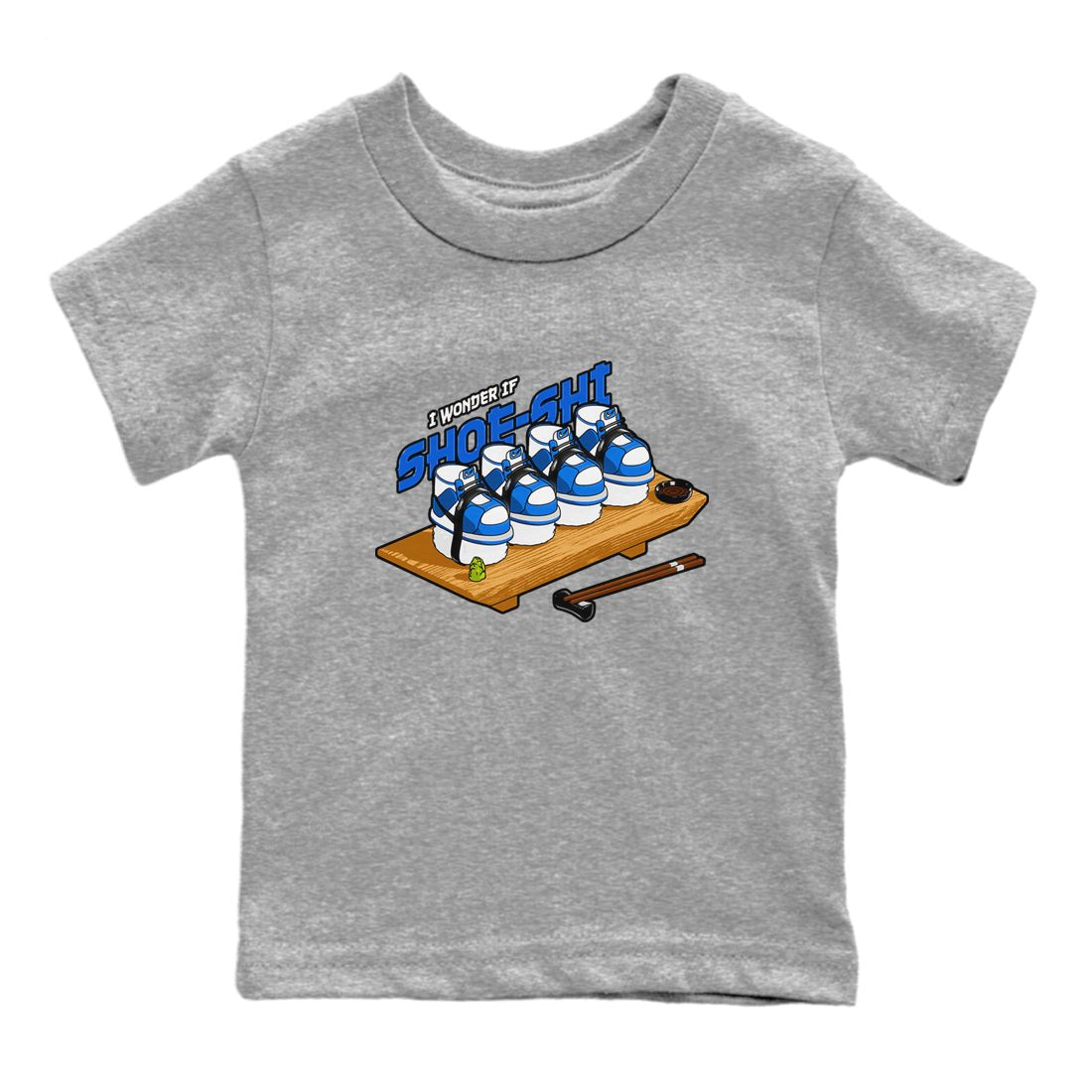 AJ1 Game Royal shirt to match jordans Shoe-Shi sneaker tees Air Jordan 1 Game Royal SNRT sneaker release tees baby toddler Heather Grey 2 cotton Shirt