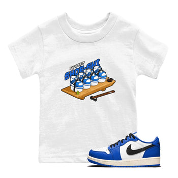 AJ1 Game Royal shirt to match jordans Shoe-Shi sneaker tees Air Jordan 1 Game Royal SNRT sneaker release tees baby toddler White 1 cotton Shirt