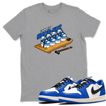 AJ1 Game Royal shirt to match jordans Shoe-Shi sneaker tees Air Jordan 1 Game Royal SNRT Sneaker Release Tees unisex cotton Heather Grey 1 crew neck shirt