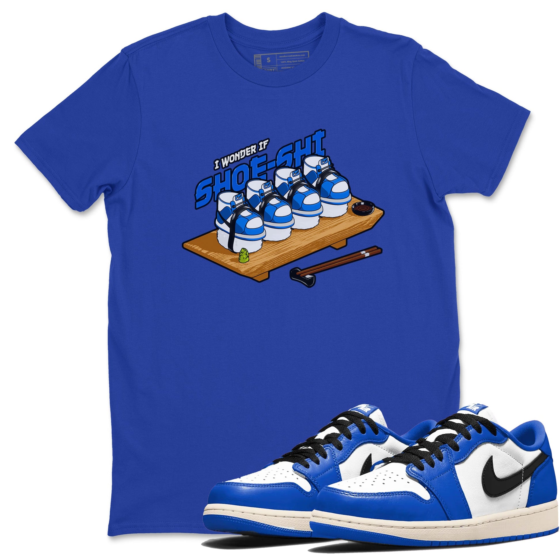 AJ1 Game Royal shirt to match jordans Shoe-Shi sneaker tees Air Jordan 1 Game Royal SNRT Sneaker Release Tees unisex cotton Royal Blue 1 crew neck shirt