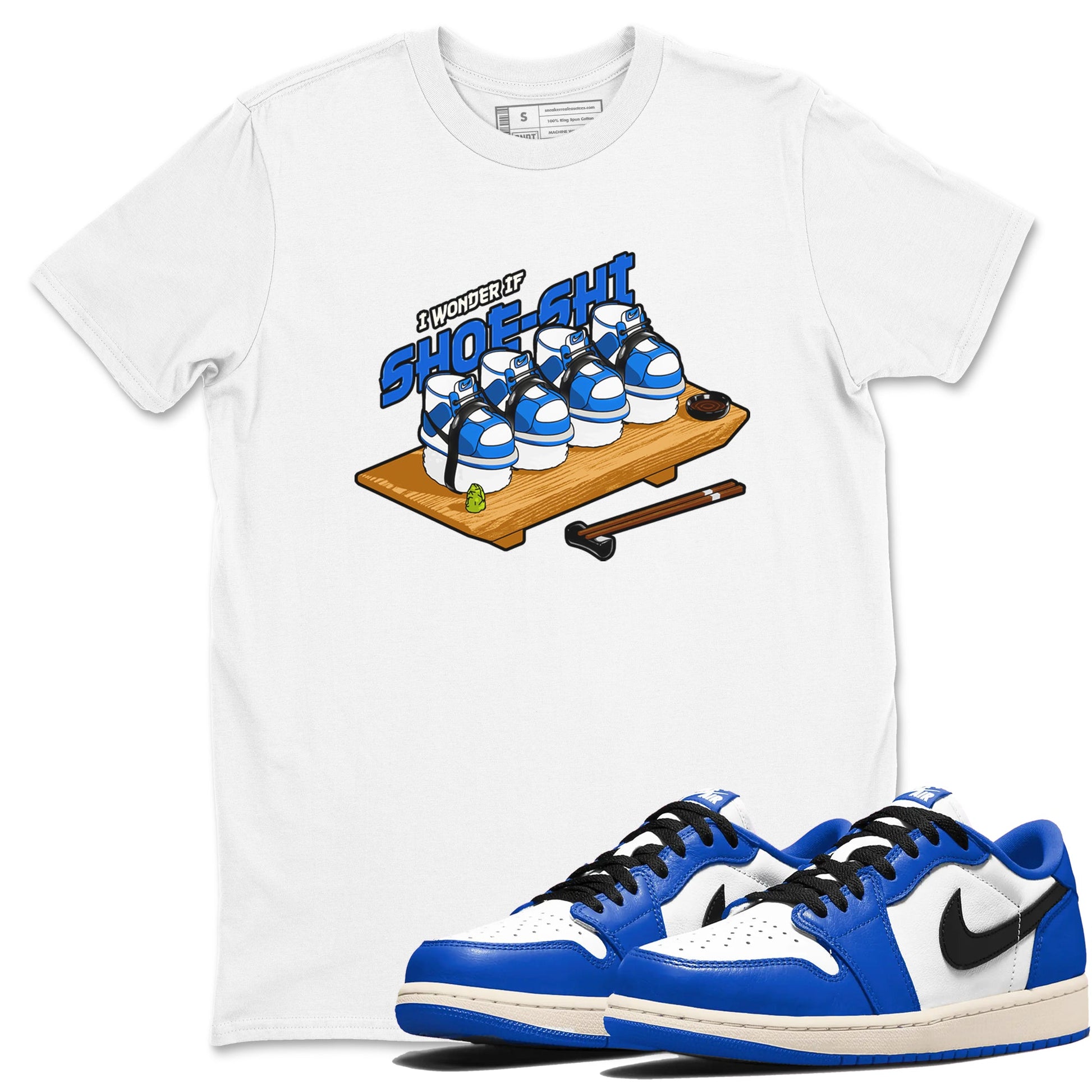 AJ1 Game Royal shirt to match jordans Shoe-Shi sneaker tees Air Jordan 1 Game Royal SNRT Sneaker Release Tees unisex cotton White 1 crew neck shirt