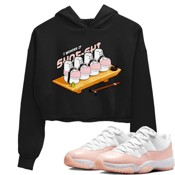11s Legend Pink shirts to match jordans Shoe-Shi sneaker match tees Air Jordan 11 Legend Pink SNRT Sneaker Tees streetwear brand Black 1 crop tee