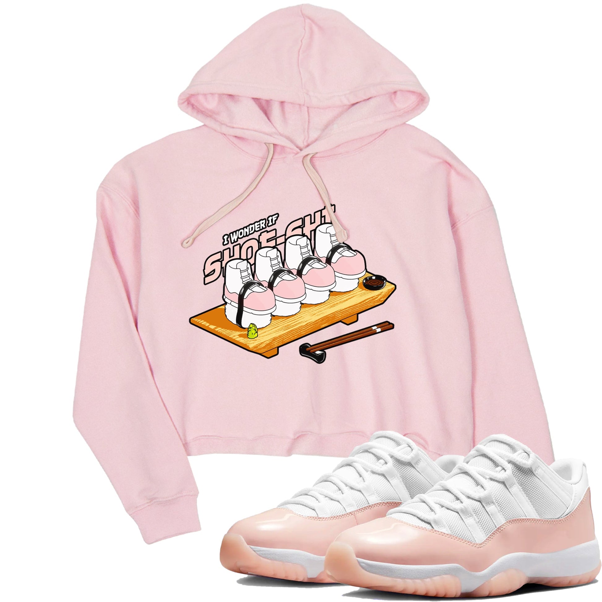 11s Legend Pink shirts to match jordans Shoe-Shi sneaker match tees Air Jordan 11 Legend Pink SNRT Sneaker Tees streetwear brand Pink 1 crop tee