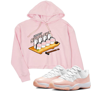 11s Legend Pink shirts to match jordans Shoe-Shi sneaker match tees Air Jordan 11 Legend Pink SNRT Sneaker Tees streetwear brand Pink 1 crop tee