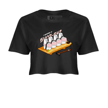11s Legend Pink shirts to match jordans Shoe-Shi sneaker match tees Air Jordan 11 Legend Pink SNRT Sneaker Tees streetwear brand Black 2 crop tee