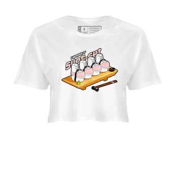 11s Legend Pink shirts to match jordans Shoe-Shi sneaker match tees Air Jordan 11 Legend Pink SNRT Sneaker Tees streetwear brand White 2 crop tee