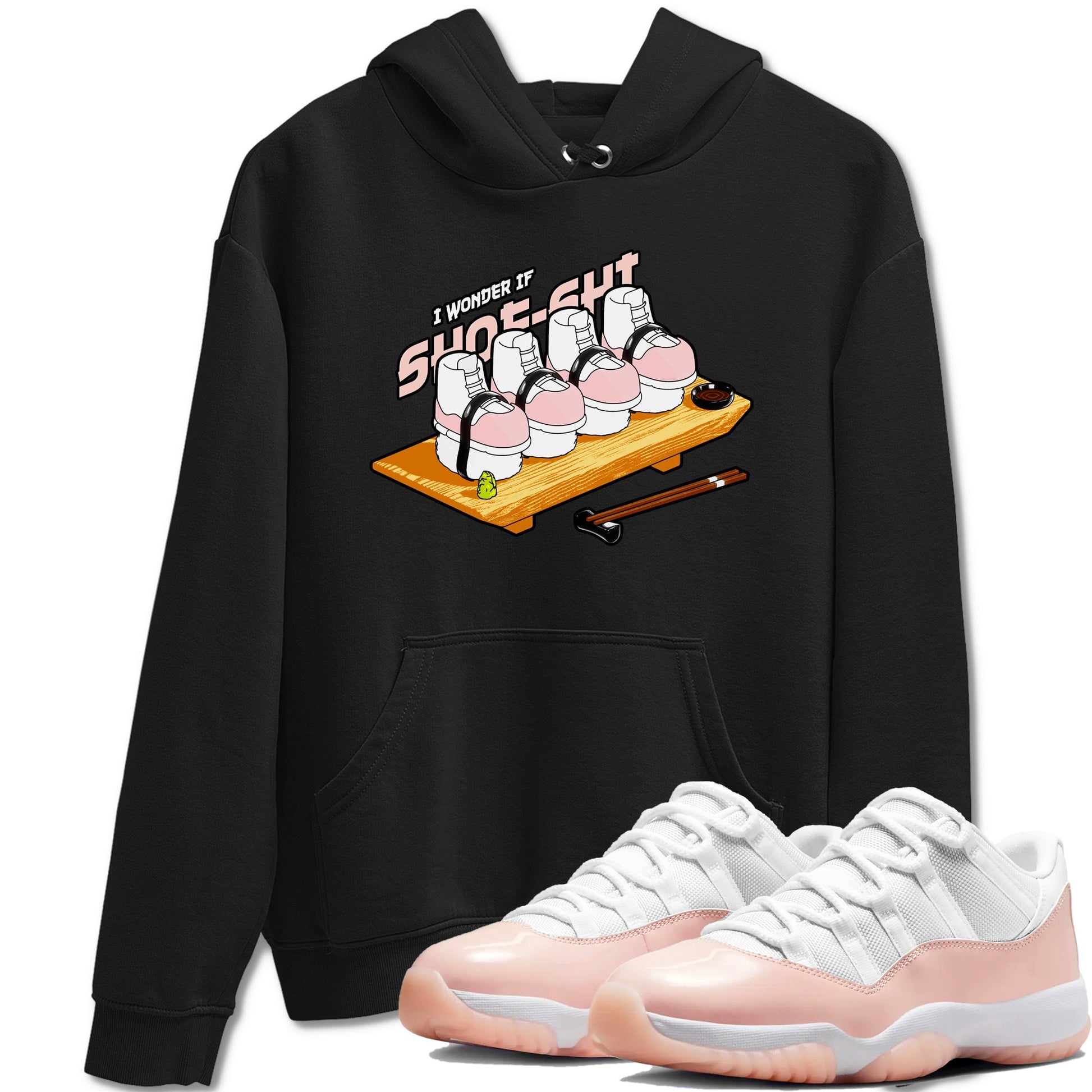 11s Legend Pink shirts to match jordans Shoe-Shi sneaker match tees Air Jordan 11 Legend Pink SNRT Sneaker Tees streetwear brand Black 1 unisex cotton tee